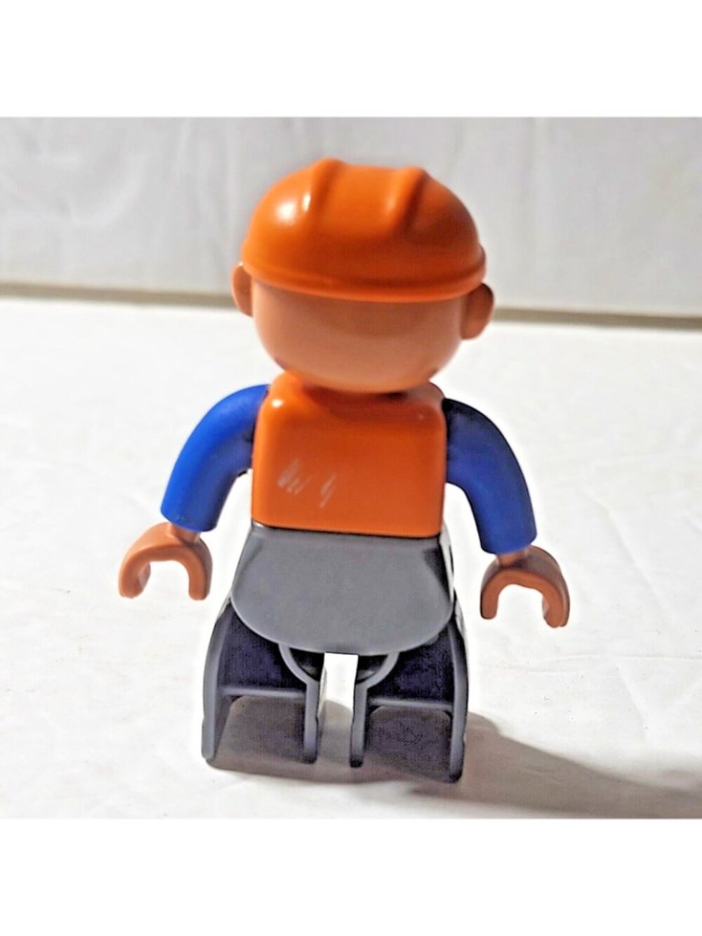 Lego Duplo Figure Male Construction Worker Orange Hard Hat Plastic 2.5" - Picture 2 of 3